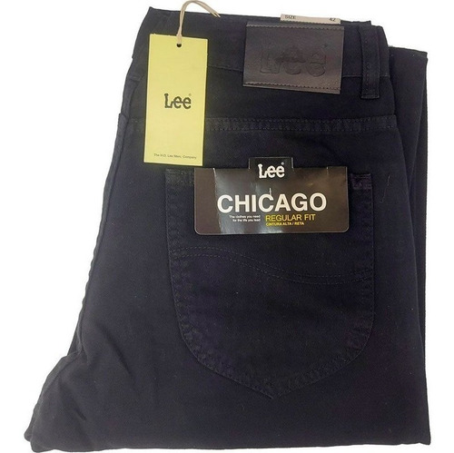 Calça Lee Chicago Masculina  Sarja Preta 100% Algodão