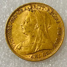 Moeda Libra Ouro Puro Maciça 8.0,gr. 1895, Excelente.