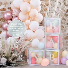 Baby Shower Boxes Cajas De Ducha Para Bebé,30 Letras, Dazzle