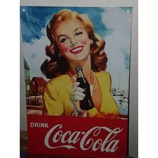 Letrero Cartel Adorno Vintage Coca/cola Metalico De 20x30cm