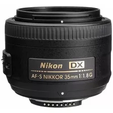 Lente Nikon Af-s Dx Nikkor 35mm F/1.8g Dsrl 12x S/juros