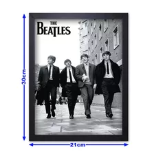 Quadro Com Moldura Decor Beatles 91 Tamanho A4 30x21cm