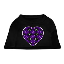 Mirage Pet Products Argyle Corazón Púrpura Camisa De La Impr