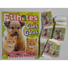 260 Figurinhas Adesivas De Filhotes De Cães E Gatos E Álbum