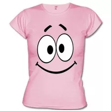 Camiseta Feminina Engraçada Patrick Bob Esponja Baby Look