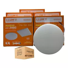 Kit Com 7 Plafon Frameless Embutir Redondo 24w 6500k Llum