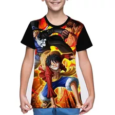 Camiseta/camisa Infantil One Piece - Luffy Personagens