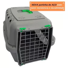 Caixa Transporte Pet N3 Cães Cachorros Gatos Plástico Cor Verde