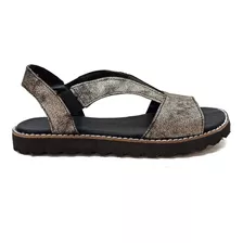 Sandalias Elastico De Mujer Bajas De Cuero Alta Base De Goma