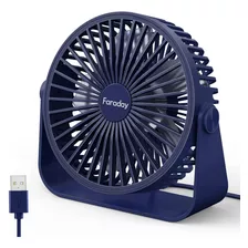 Ventilador Usb Faraday Fd03 Con Rotacion De 360 Grados Azul