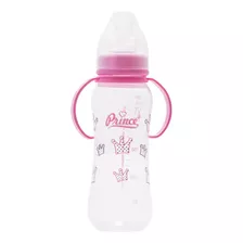 Mamadeira Cinturada Com Alça 250ml Com Bico Orto Rosa Prince