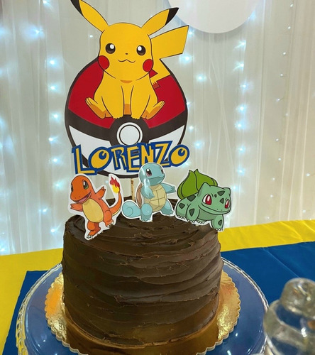Pokemon  Cake Topper Adorno Torta Personalizado  Pikachu 