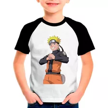 Camiseta Raglan Infantil Desenho Naruto Anime 09
