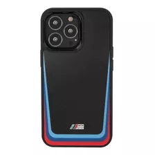 Funda Bmw Tricolor Track Negro Para iPhone 14 Pro