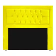 Cabeceira Anitta Capitonê Casal 140cm Suede Amarelo