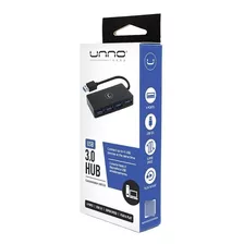 Adaptador Hub Externo Unno Hb1011bk 4 Puertos Usb 3.0 Negro