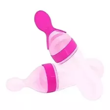 Colher Dosadora Infantil Silicone Rosa Para Seu Neném