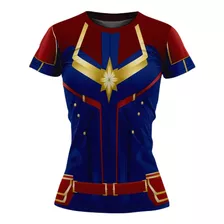 Playera Sublimada Infantil Capitana Marvel Corte Dama