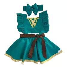 Romper Jardineira Princesa Merida Valente Body Roupa Bebe 