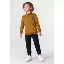 Conjunto Infantil Moletom Menino Mundi Marrom