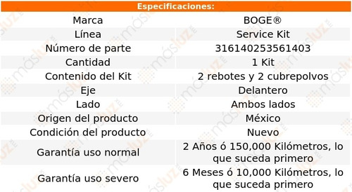 Kit 2 Topes Rebote Delanteros Sunbird 86/94 Service Kit Foto 2