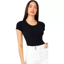 Blusa Feminina Segunda Pele Baby Look Uniforme Manga Curta