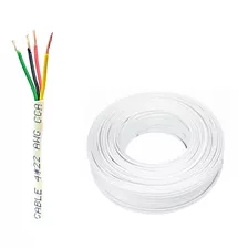 Cable 4 Hilos Awg 22 Para Alarma, Audio E Interforn 50 Mts. 