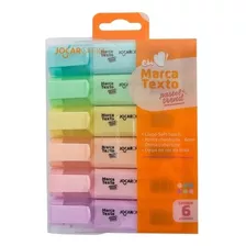 Marca Texto Tons Pastel Estojo Com 6 Cores