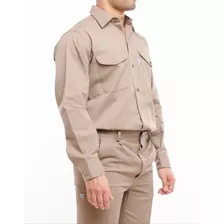 Camisas Trabajo Ombu Colores Reforzada Azul Beige 50 Al 58