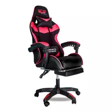 Silla De Escritorio Steelpro Rocket 2.0 Gamer Ergonómica Negra Y Roja Con Tapizado De Cuero Sintético