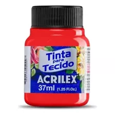 Tinta Tecido Fluorescente 37ml Vermelho Acrilex