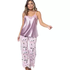Pijama Dama De Raso Modal So Winner So Pink 11700