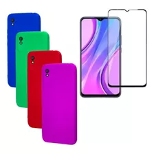 Capa Capinha Silicone+ Película 3d Compatível Redmi 9a 6.53 