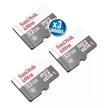 3 Tarjetas 32gb 80mb/s Sandisk Micro Sd Clase 10