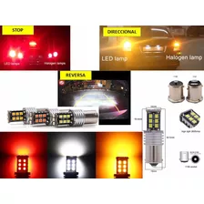 2 Pares Focos Led 1156 1157 Reversa Stop Direccional Cuartos