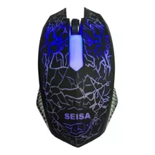 Mouse Tipo Gamer De Juego Seisa Dn-a401 Multicolor Color Negro