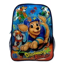 Mochila Costas Bag Escolar Doguinhos Radicais Infantil Clio Cor Azul Desenho Do Tecido Patrulha Canina