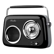 Radio Vintage Select Sound Análogo Recargable Bluetooth Color Y Acabado Negro