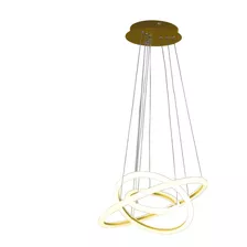 Pendente Led Space Orbital Triple 49w 3000k 3 Anéis Llum