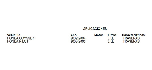 Balatas Traseras Honda Pilot 2005 3.5l Brembo Foto 3