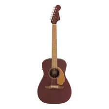 Guitarra Electroacústica Fender California Malibu Player Para Diestros Burgundy Satin Nogal Brillante