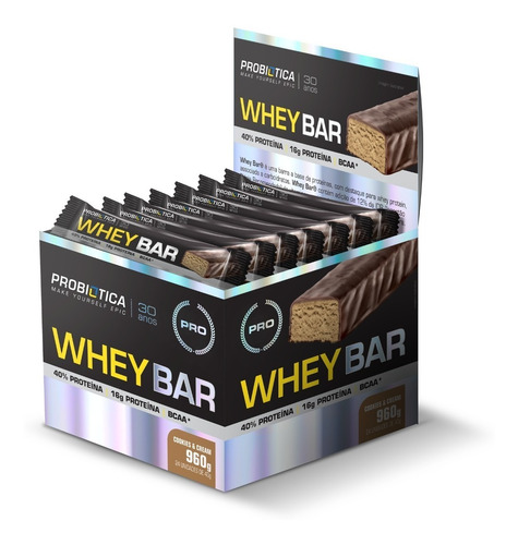 Whey Bar Cx 24 Un Probiótica - Barra De Proteína - Promoção