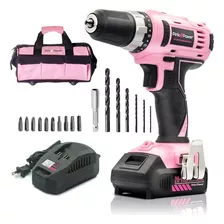 Taladro Inalambrico Rosado 20v Pink Power - Incluye Bolso