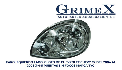 Faro Chevrolet Chevy C2 2004-04-2005-2006-2007-2008-08 Tyc Foto 8