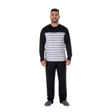 Pijama Manga Longa Inverno Plus Size Masculino Adulto