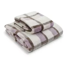 Cobertor + Manta Linha Prime Soft Microfibra Xadrez Rosa