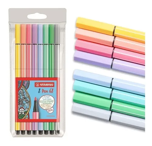 Marcador Stabilo Point 68 X 8 Pastel  Tu-libreria Pastel