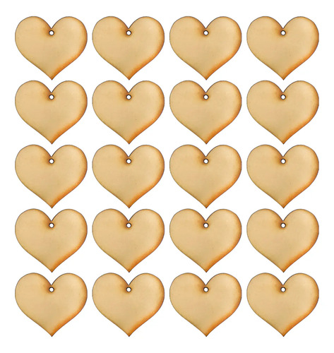 Forma De Corazon Con Agujerito Para Llavero Mdf De 5cm X30 Marrón Claro