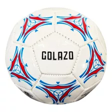 Pelota Golazo Mini De Cuero Color Blanco/celeste/rojo