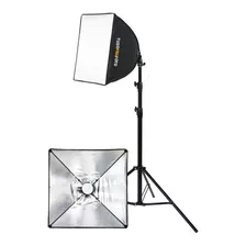 Kit Estúdio Luminação Softbox 50x50 + Tripe Febk5050-1 2pçs